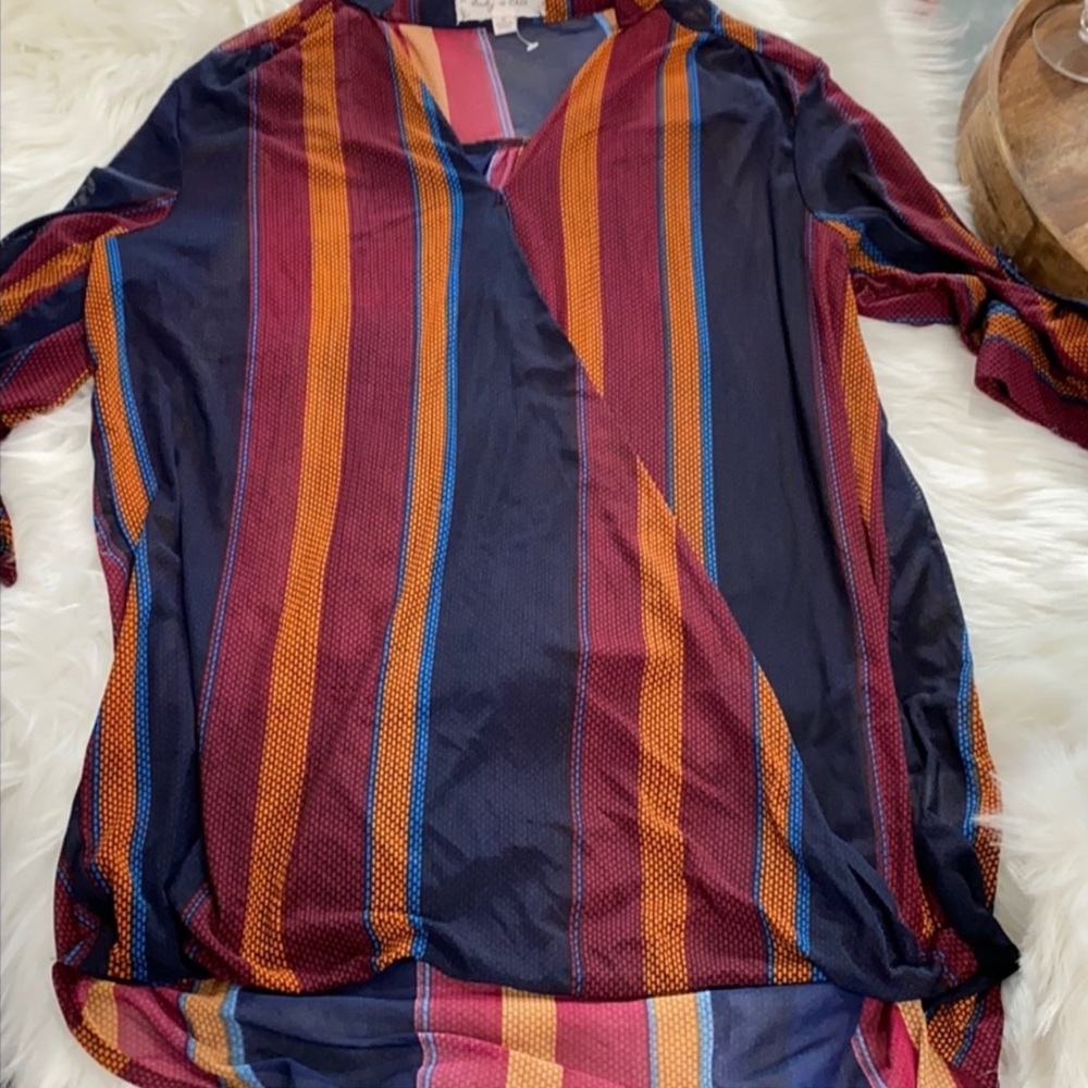 Women striped long sleeve shirts size s new